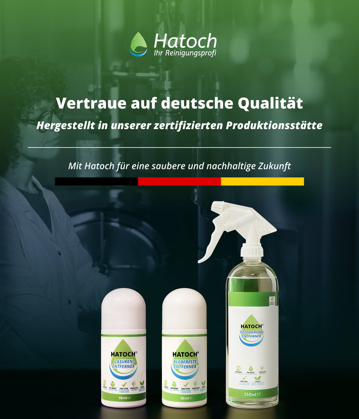 HATOCH® Klebereste Entferner 50ml - Umweltfreundlich für Glas & Kunststoff