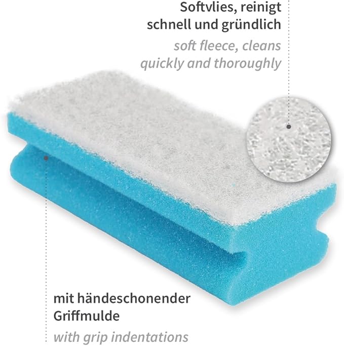 3x Hygoclean Padschwämme Colour | Schaumstoff/Softvlies, blau, L: 15cm, B: 7cm, H: 4,5cm, Padschwämme, Reinigungsschwämme, Putzschwämme