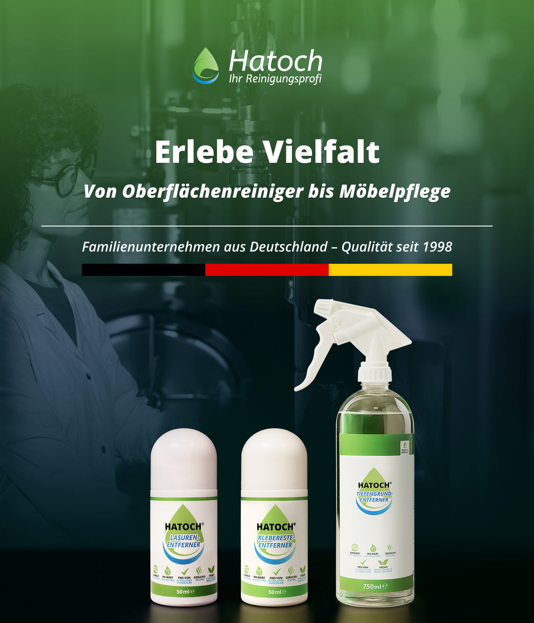 HATOCH® Lasuren-Entferner 50ml - Lösemittelfrei für Glas & Kunststoff